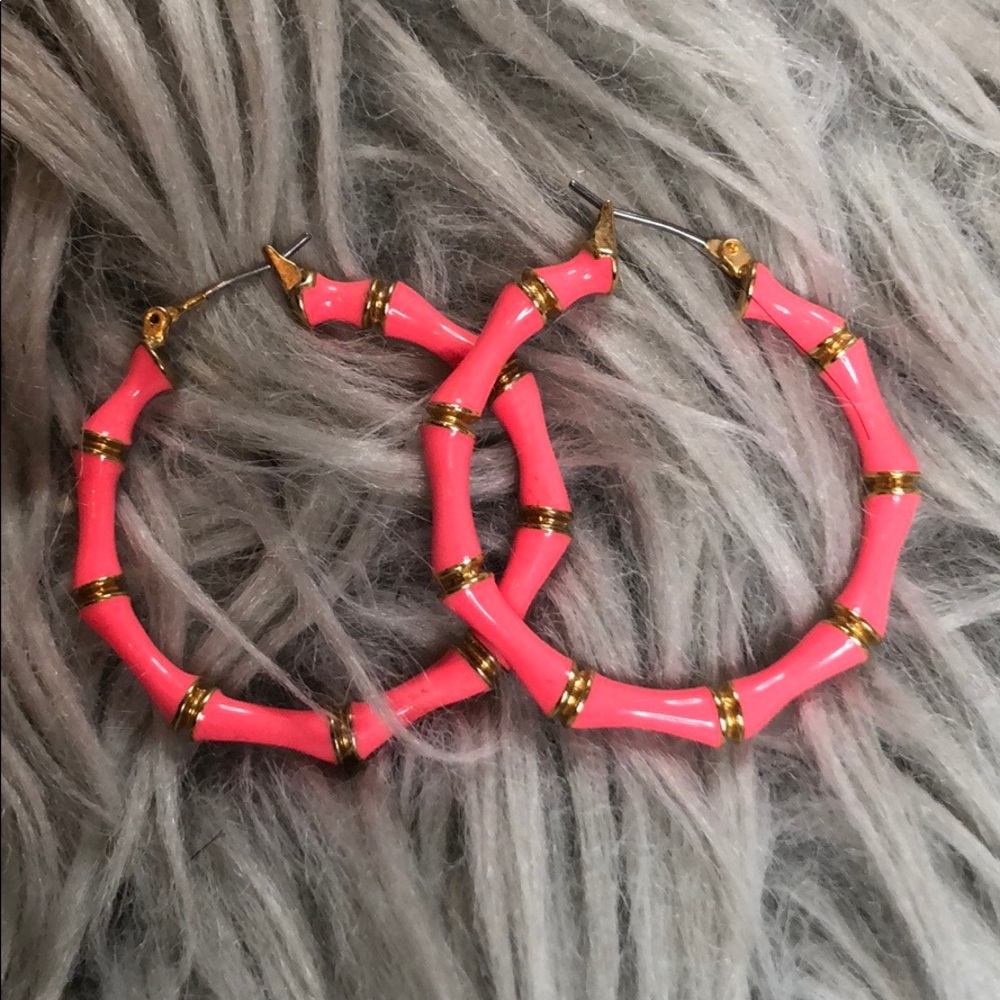 C Wonder Hot Pink Bamboo Earrings